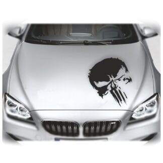 calco punisher para capot en vinilo negro ploter de corte